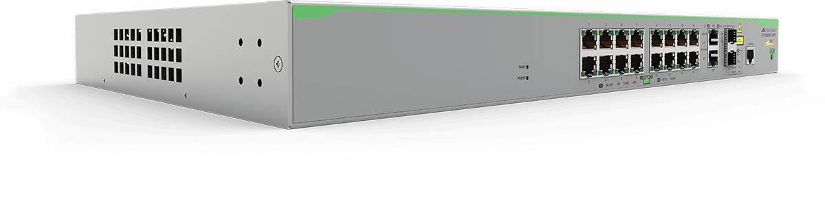 Fast Ethernet switch - 16 x 10/100T POE+ Ports and 2 x Combo Ports (100/1000X SFP or 10/100/1000T Co