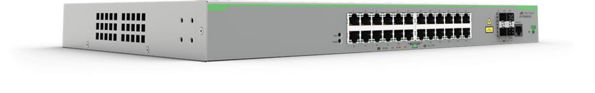 Fast Ethernet Managed Access Switch 24 x 10/100T ports and 4 x 100/1000X SFP (2 for Stacking) Fixed AC power supplyEU Power Cord