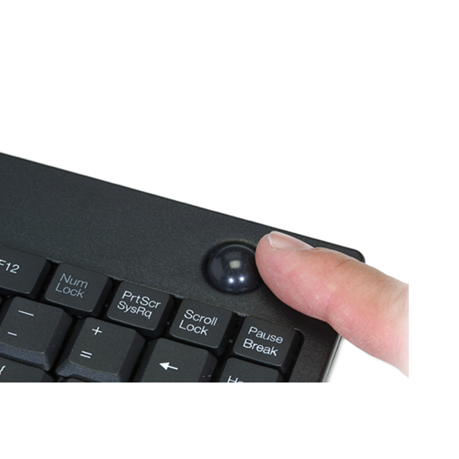 2.4GHz Rf Mini Wireless Optica Ltrackball Black 12 Channels Qwerty Us