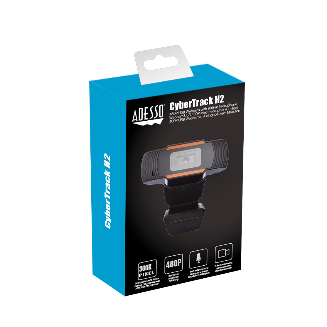 Cybertrack H2 480p USB Webcam With Built-in Microphone