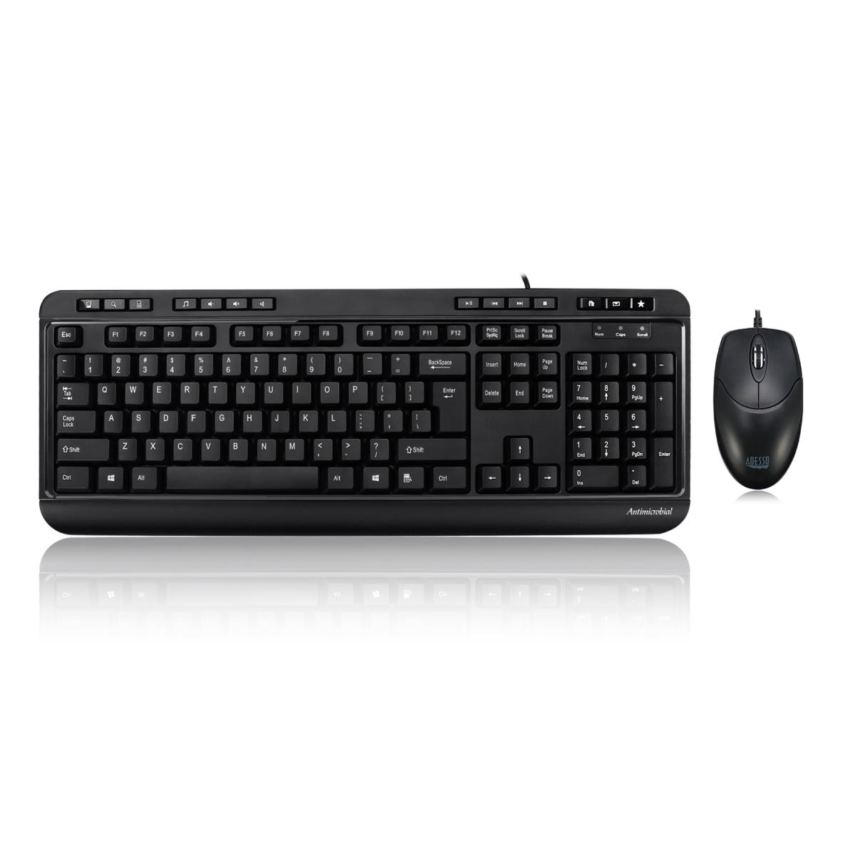 Adesso Akb-132cb Keyboard USB Qwerty Us English Black
