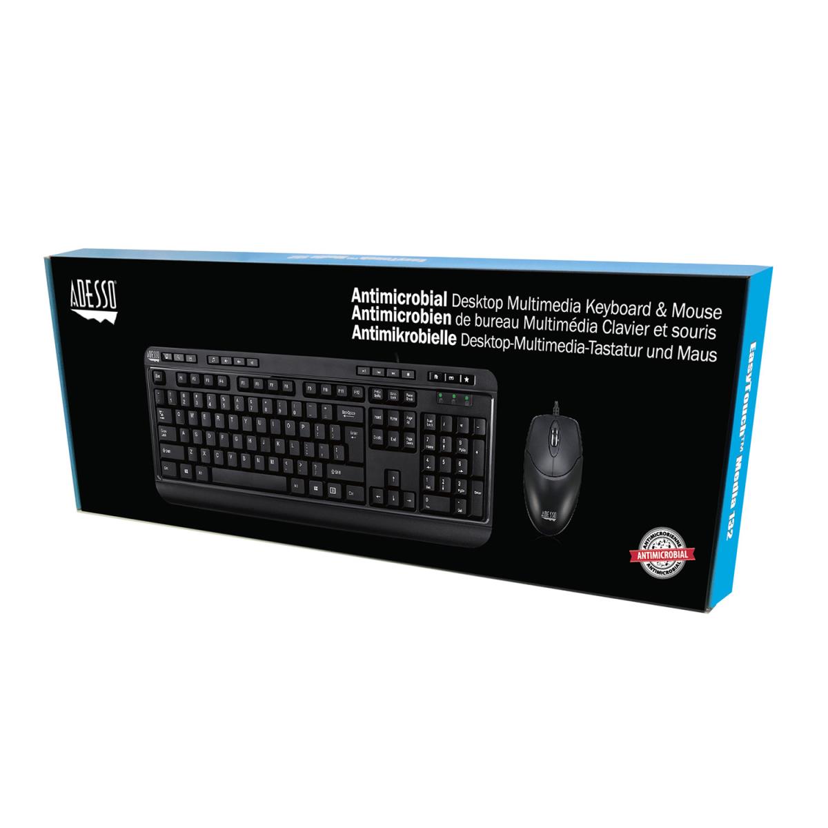 Adesso Akb-132cb Keyboard USB Qwerty Us English Black