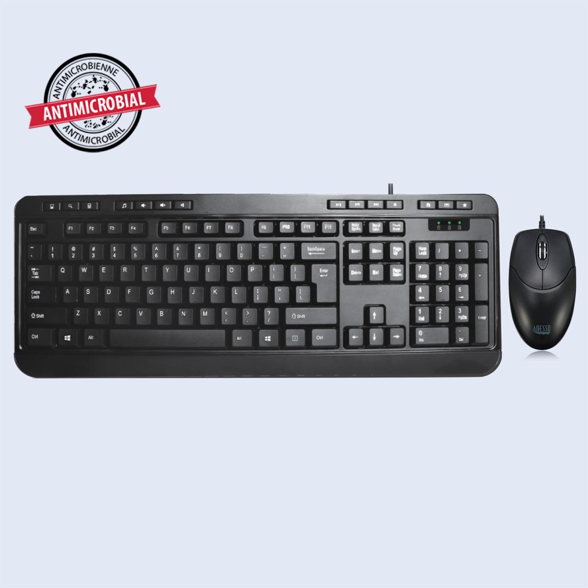 Adesso Akb-132cb Keyboard USB Qwerty Us English Black