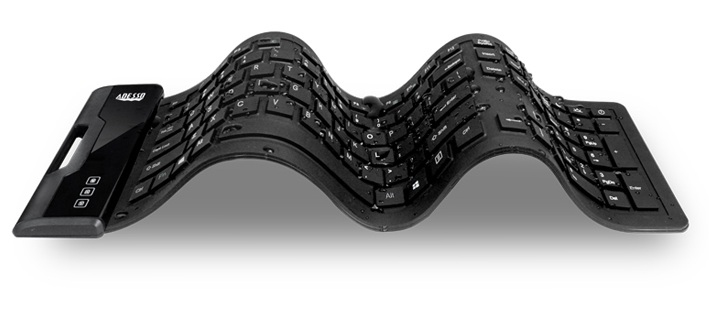Akb-232ub Antimicrobial Waterproof Flex Keyboard USB - Black - Qwerty Us