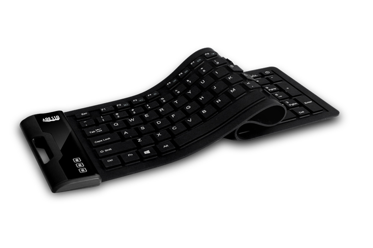 Akb-232ub Antimicrobial Waterproof Flex Keyboard USB - Black - Qwerty Us