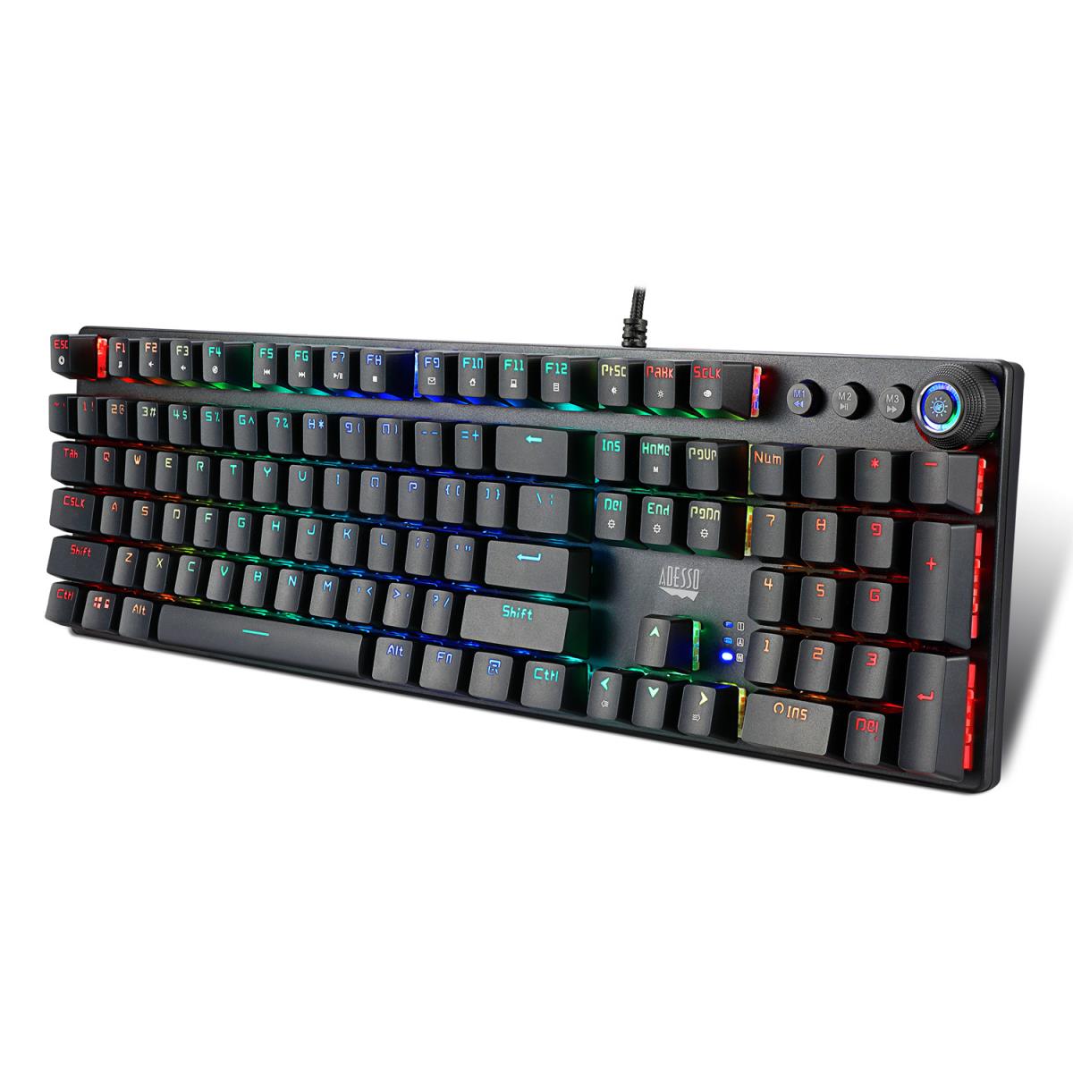 Adesso Easytouch 650eb RGB Keyboard USB Qwerty Us English Black