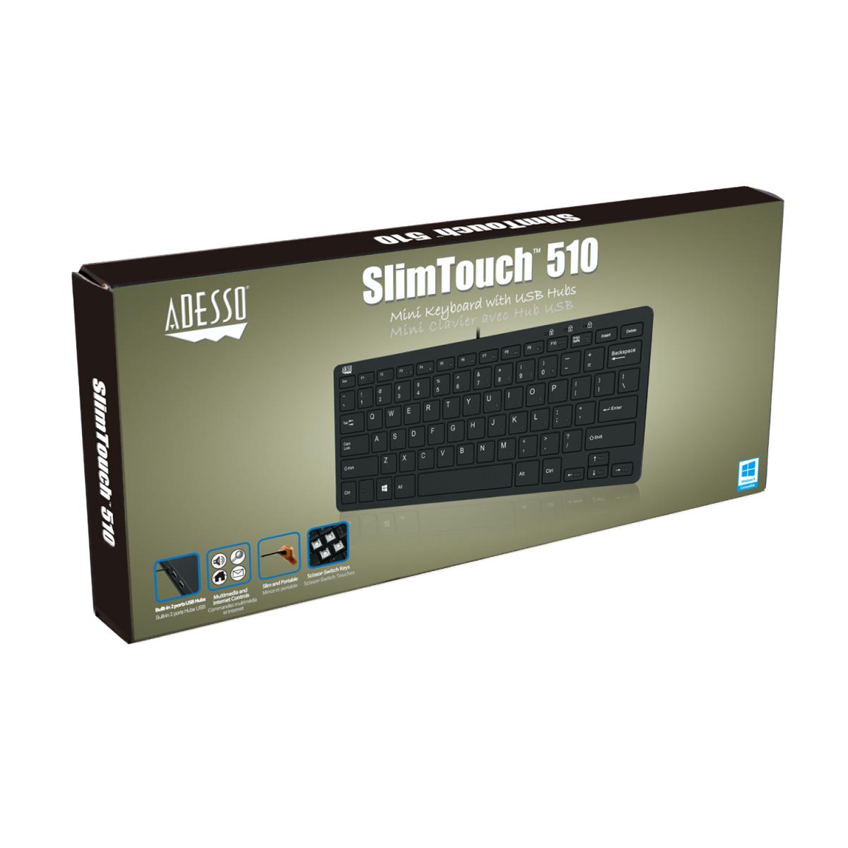 Slimtouch 510 Hb Mini Keyboard With USB Hubs Features