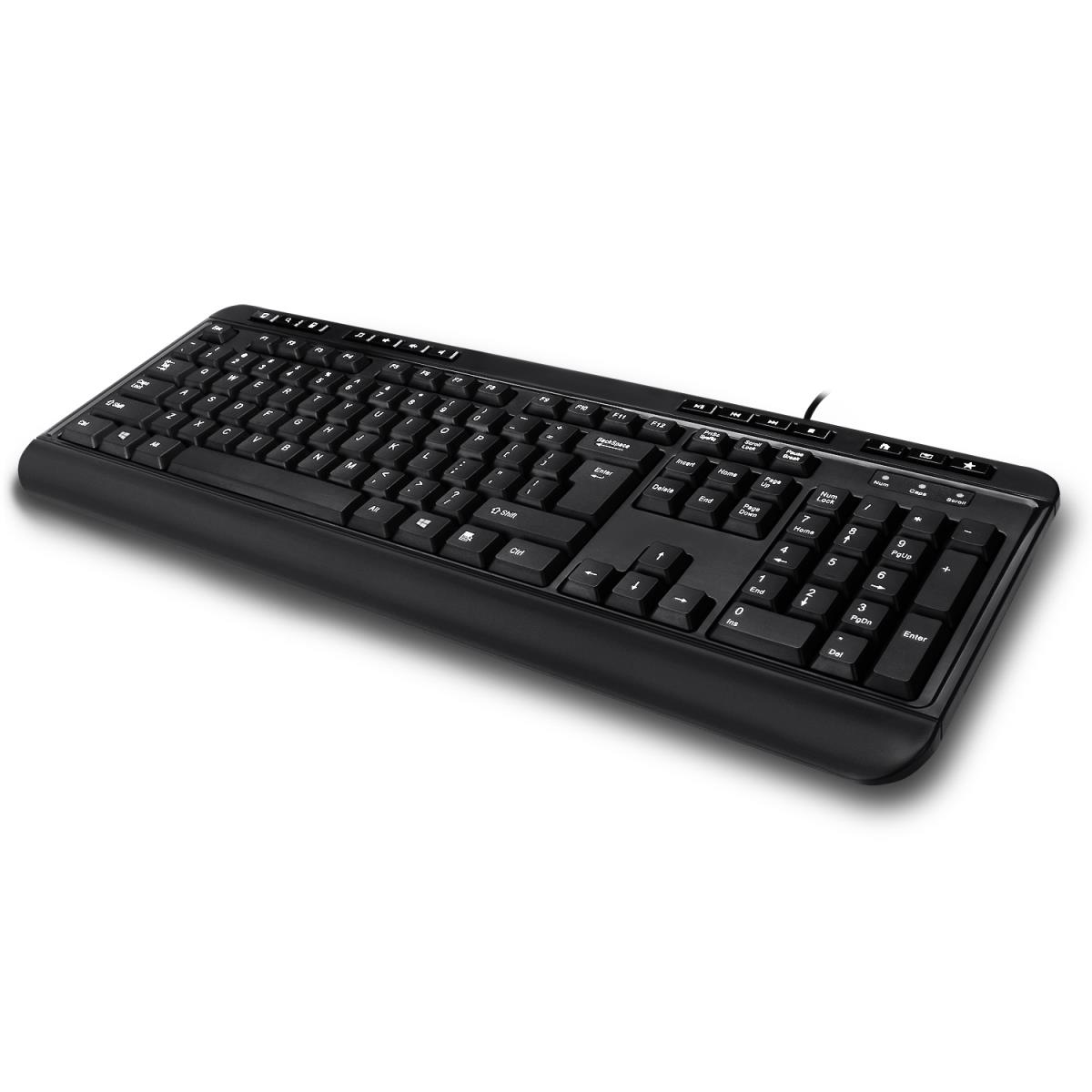 Akb-132hb Multimedia Desktop Keyboard With 3 USB Hub - Qwerty Us