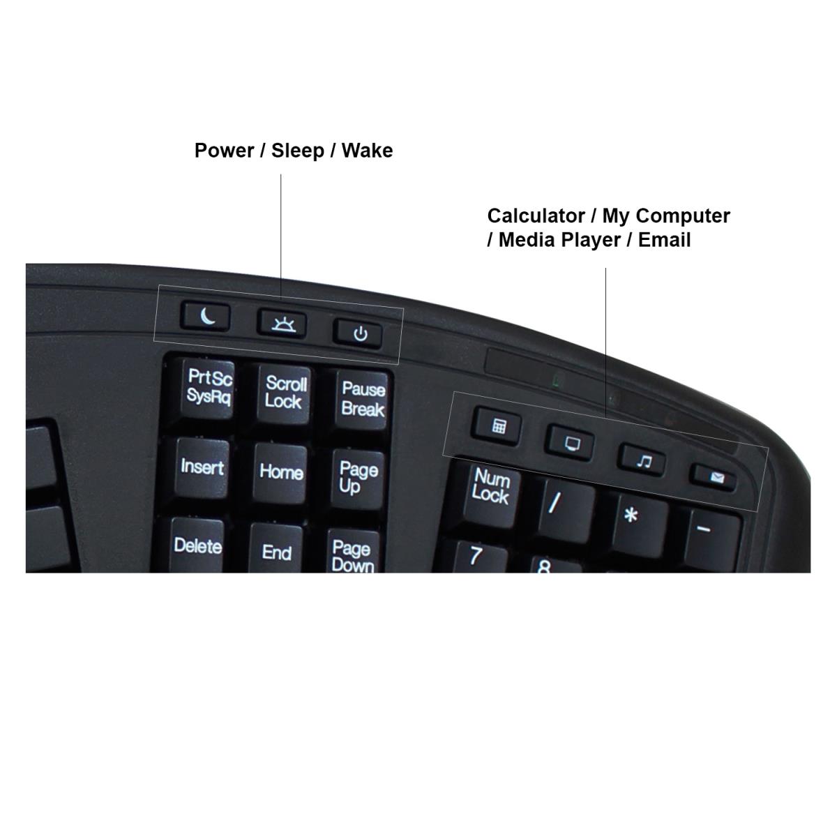 Akb-450ub Ergonomic Split Desktop Touchpad Keyboard