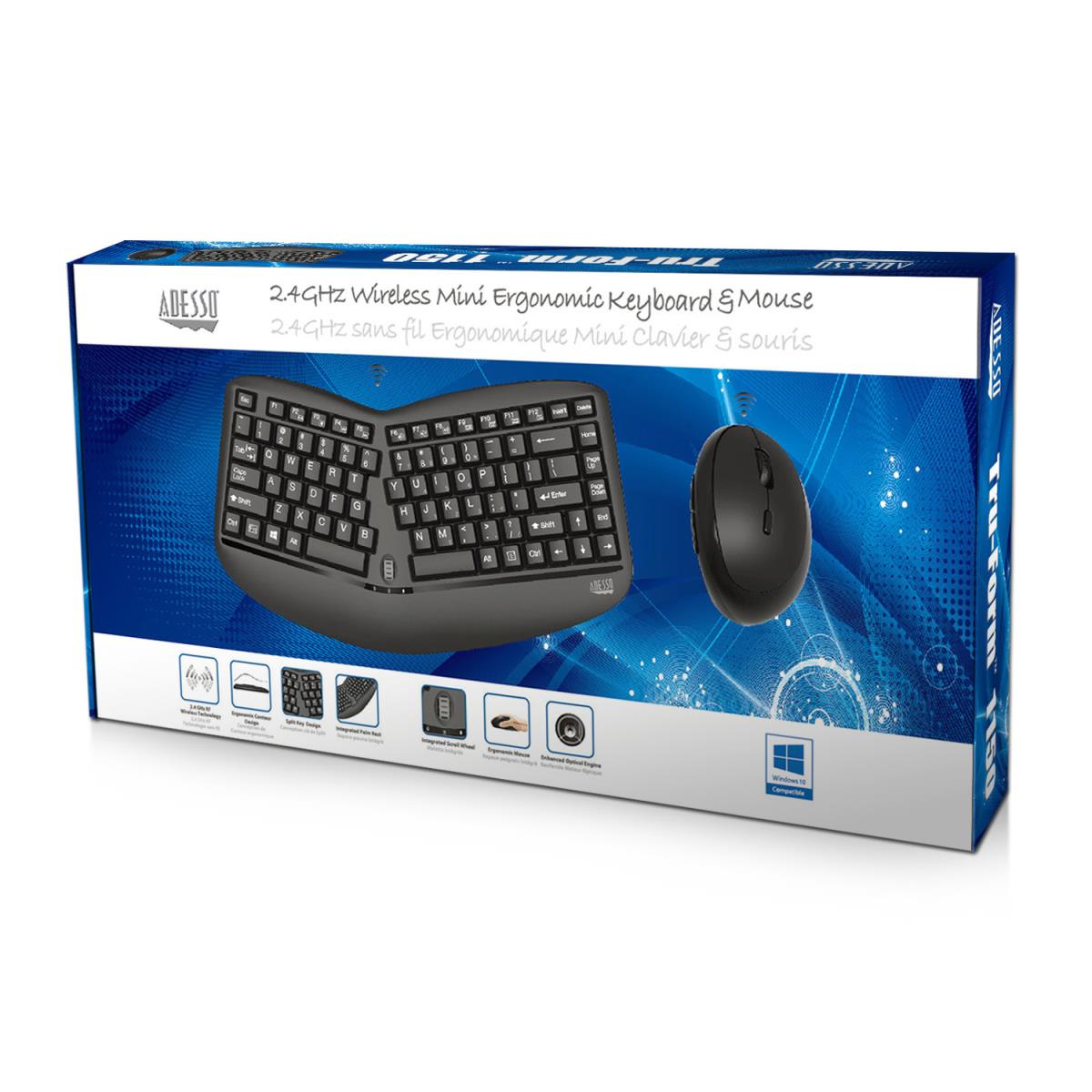 Wkb-1150cb Wireless Mini Ergo Keyboard And Mouse Combo
