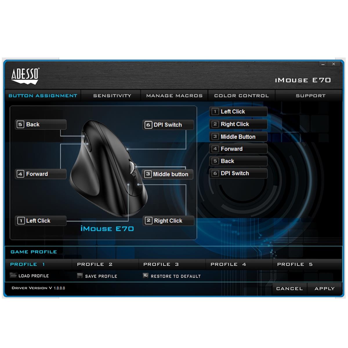 Imouse E70 Wireless Left-handed Vertical Ergonomic Programable Mouse With Adjustable Weight