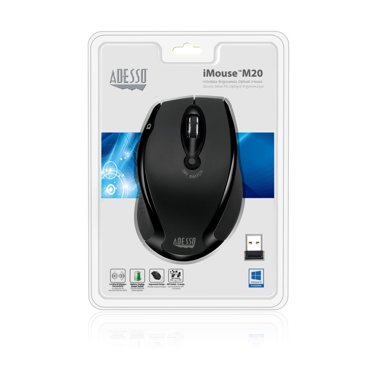 Imouse M20b Wireless Ergonomic Optical Mouse (black)