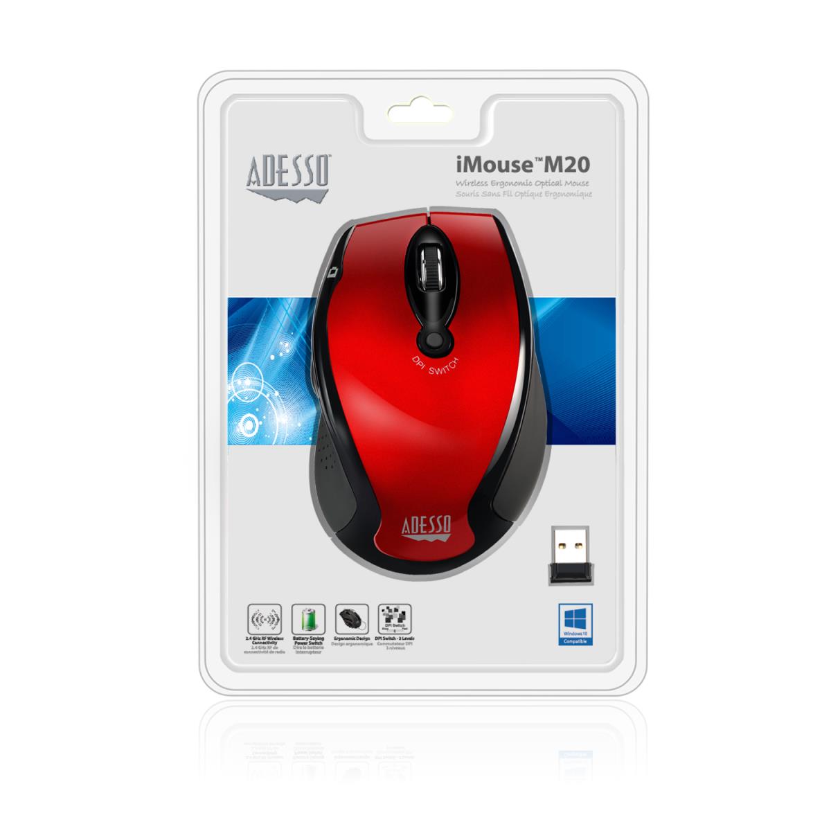 Imouse M20r  Wireless Ergonomic Opticalmouse (red)
