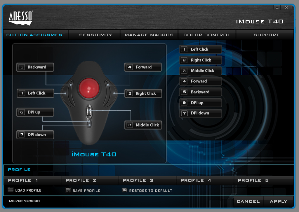 Imouse T40 Wireless Ergonomic Programable Desktop Trackball
