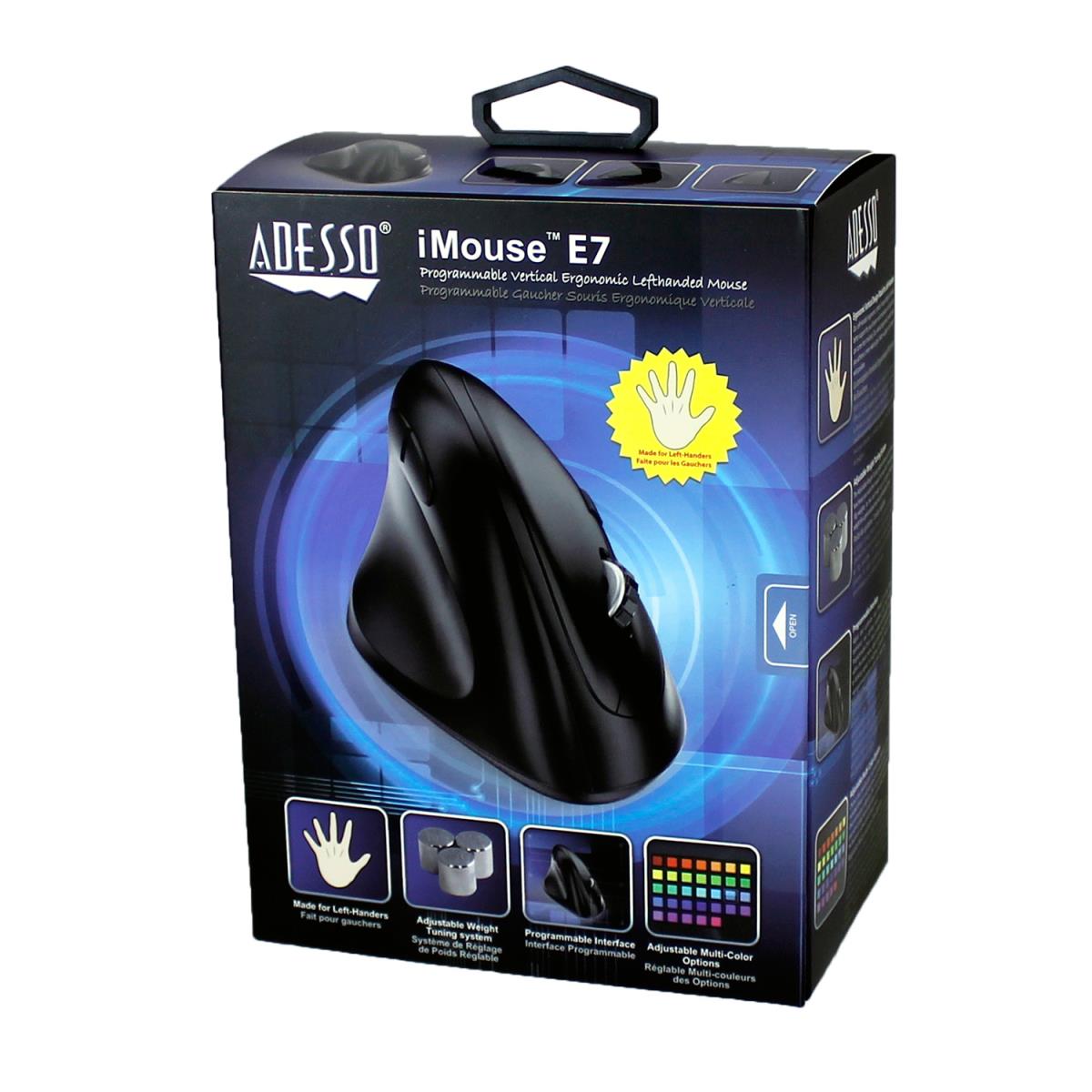 Imouse E7 Left-handed Vertical Ergonomic Programable Gaming Mouse With Adjustable Weight