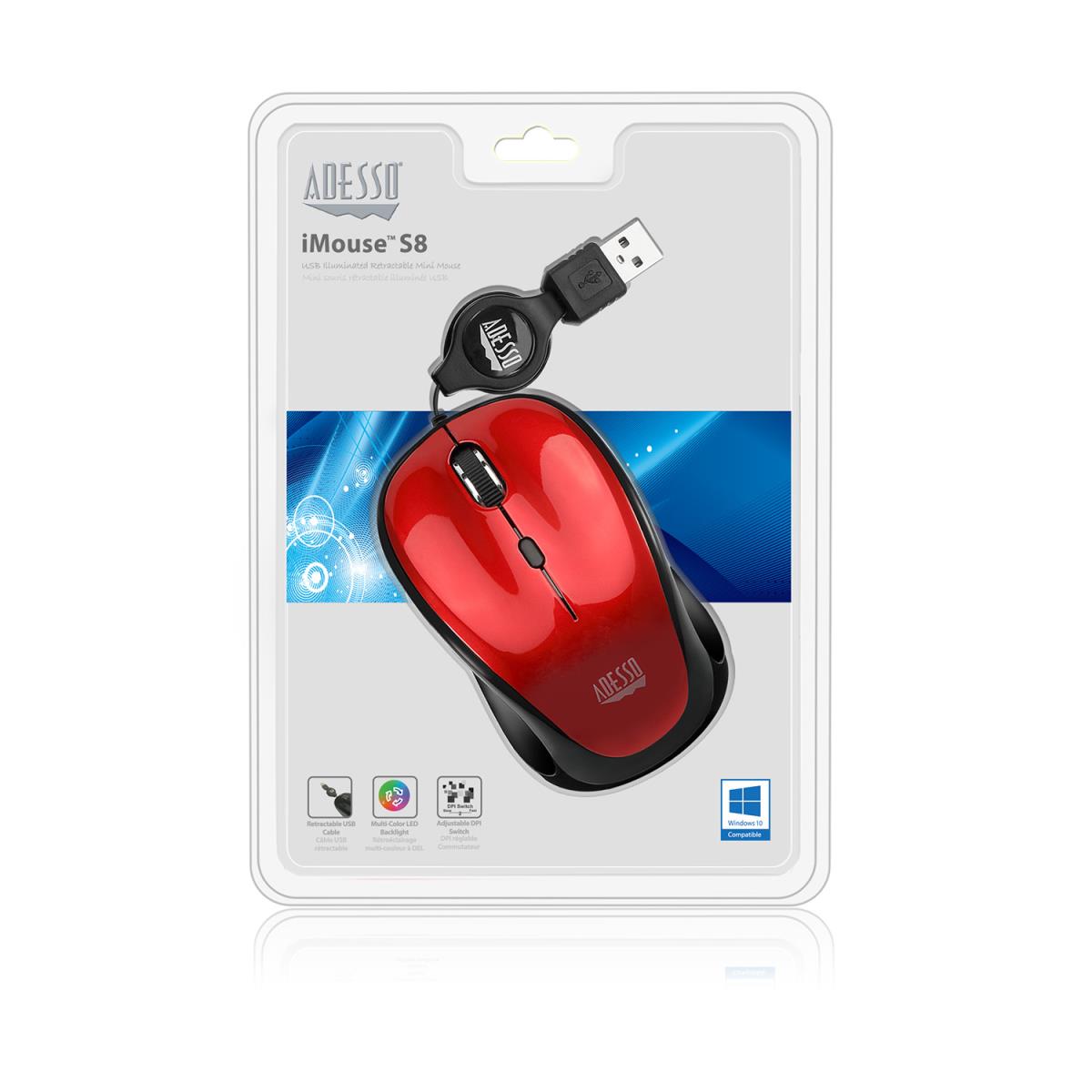 Imouse S8r Retrackable Nano Mouse (red)