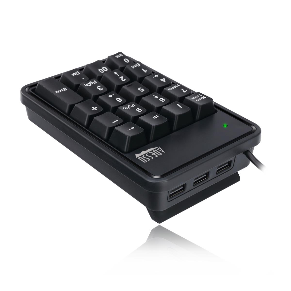 Akb-600hb 19-key Mechanical Keypad With3-port USB Hub