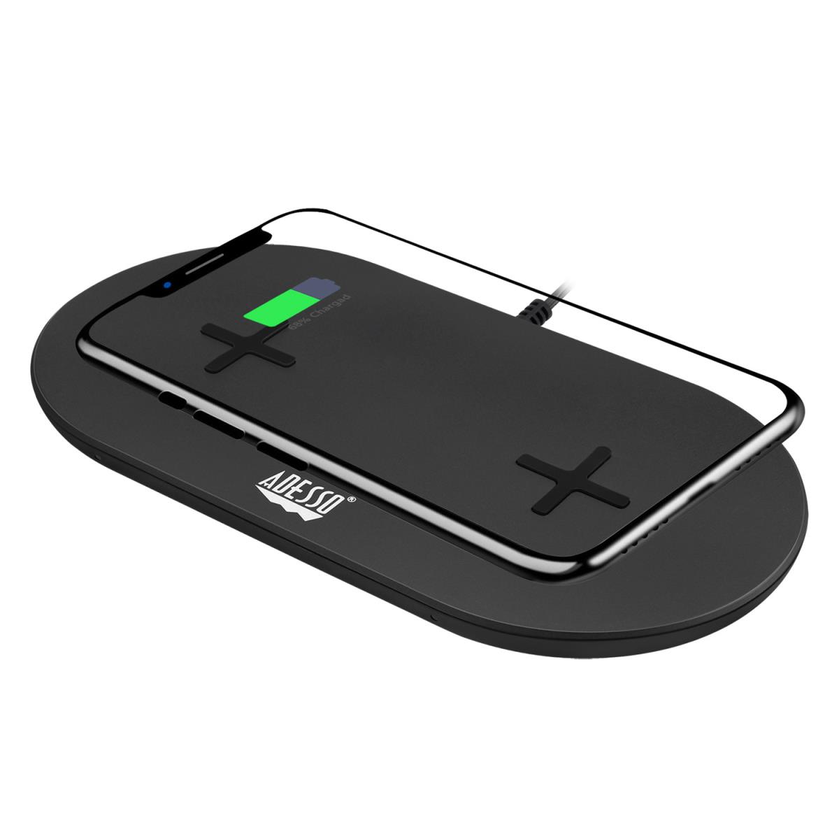 15w Max Dual Wireless 2 Coils Qi-certified Fast Charging Pad