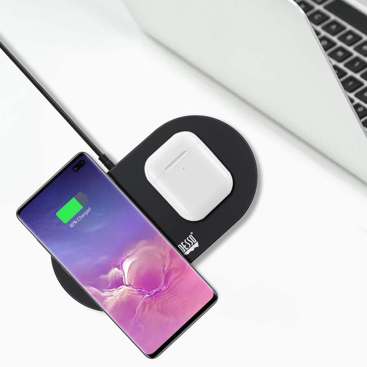 15w Max Dual Wireless 2 Coils Qi-certified Fast Charging Pad
