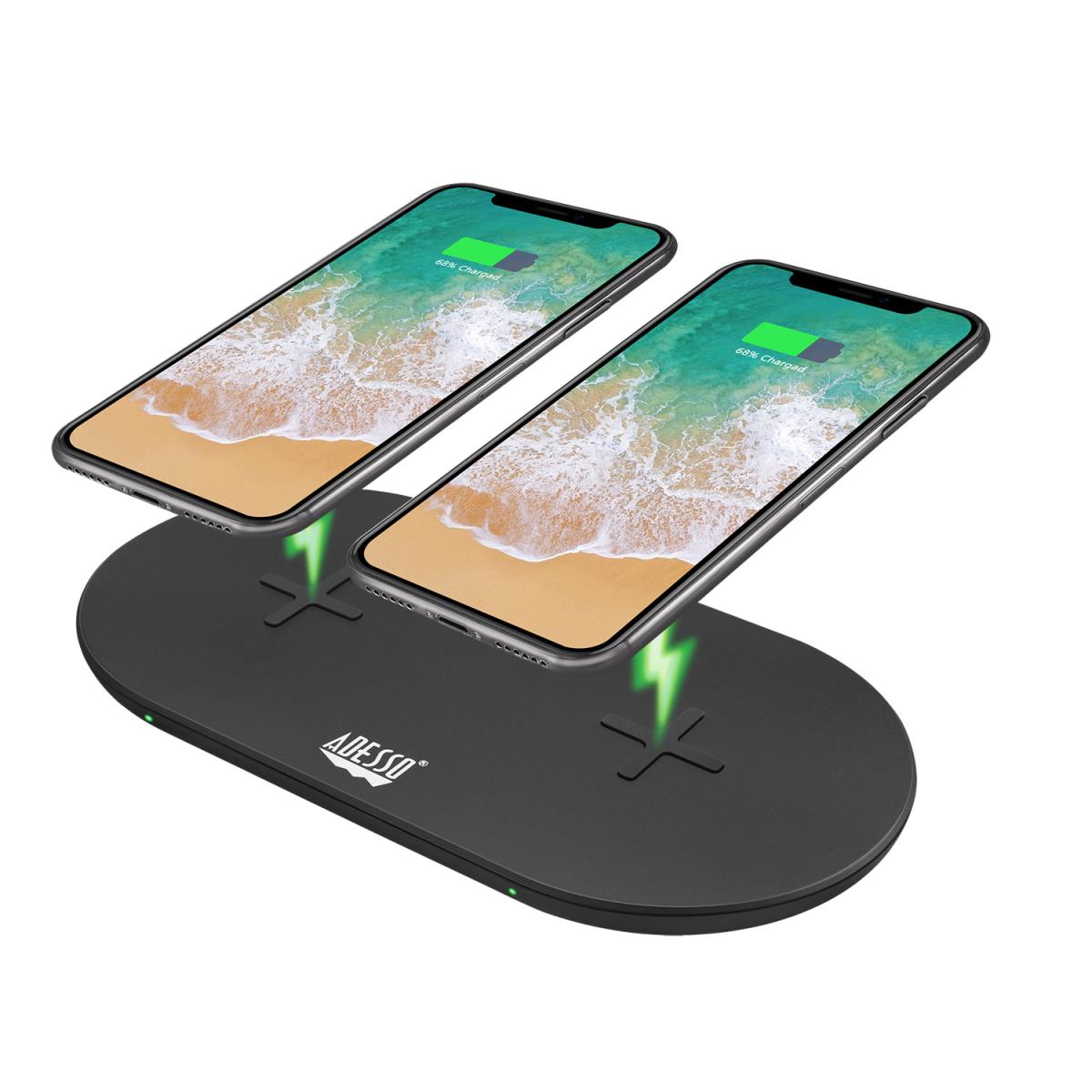 15w Max Dual Wireless 2 Coils Qi-certified Fast Charging Pad
