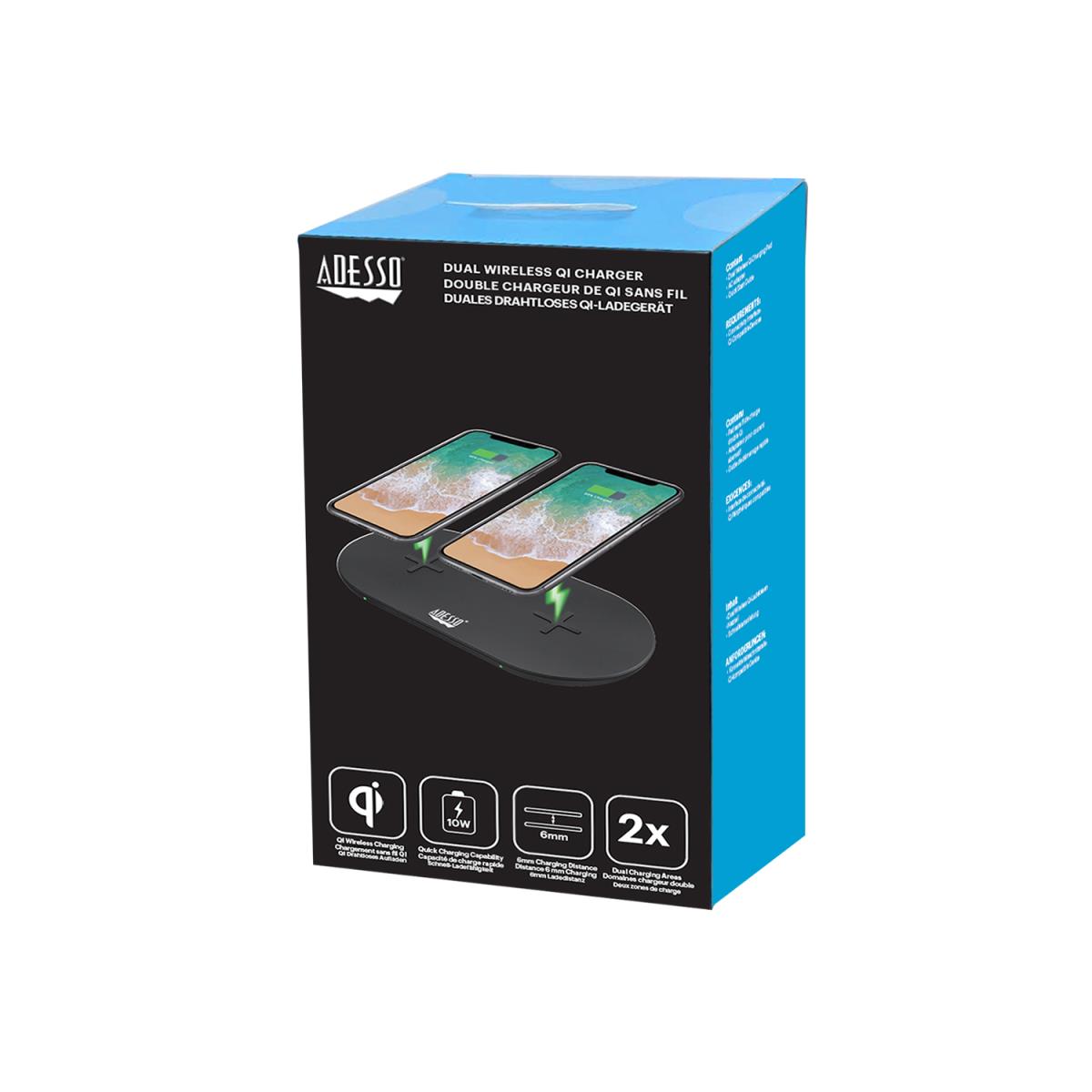15w Max Dual Wireless 2 Coils Qi-certified Fast Charging Pad