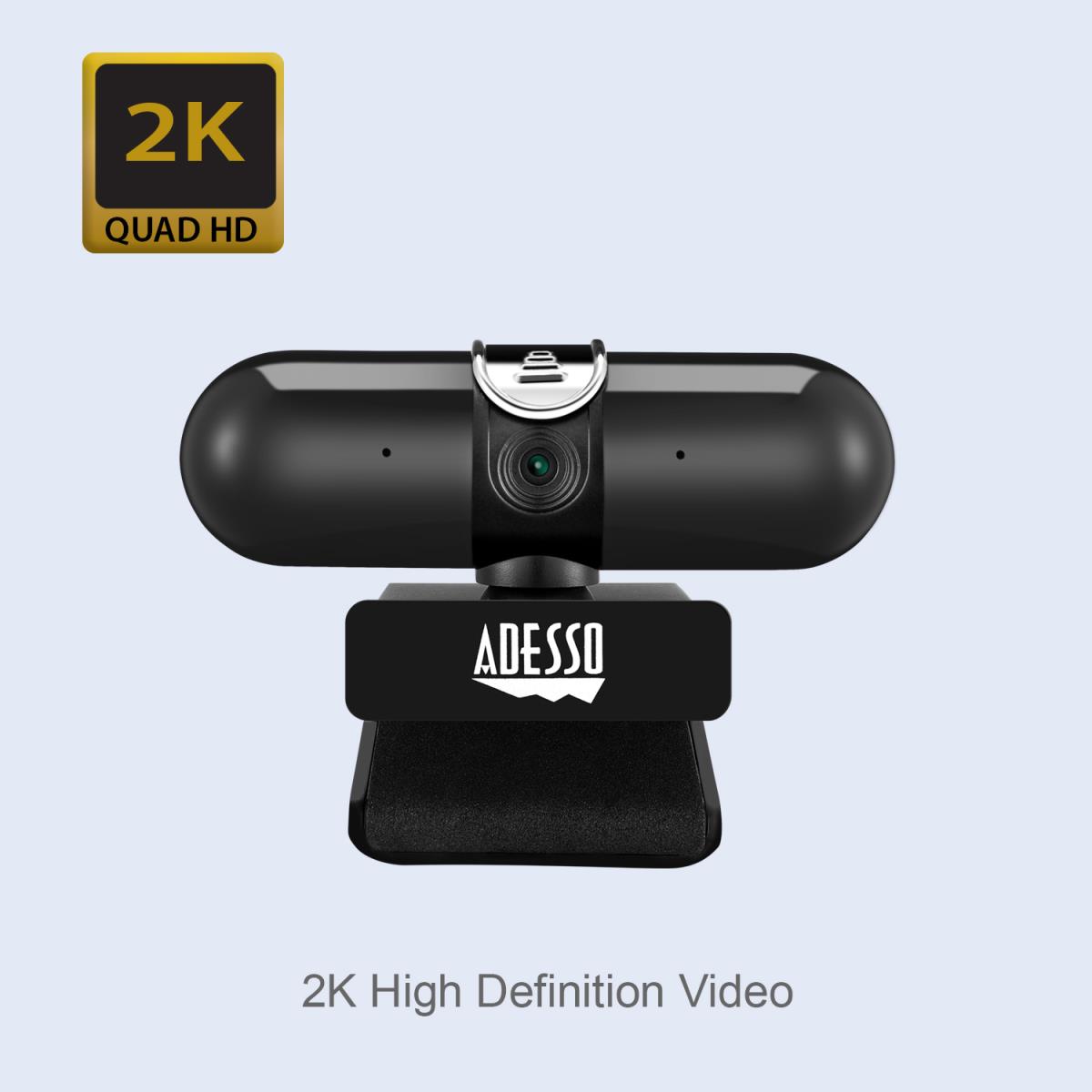 2k Quad Hd Webcam With Autofocus  Built-in Dual Microphones