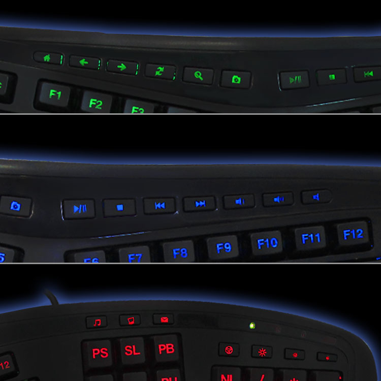 Ergonomic Gaming Illuminated Keyboard French Azerty Layout