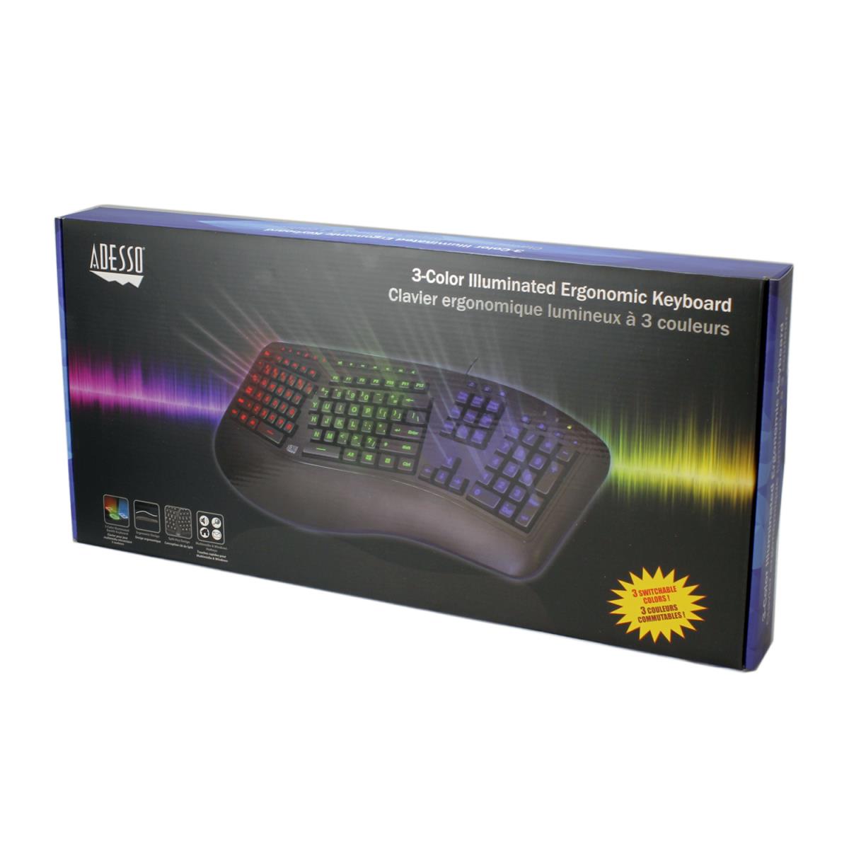 Ergonomic Gaming Illuminated Keyboard French Azerty Layout