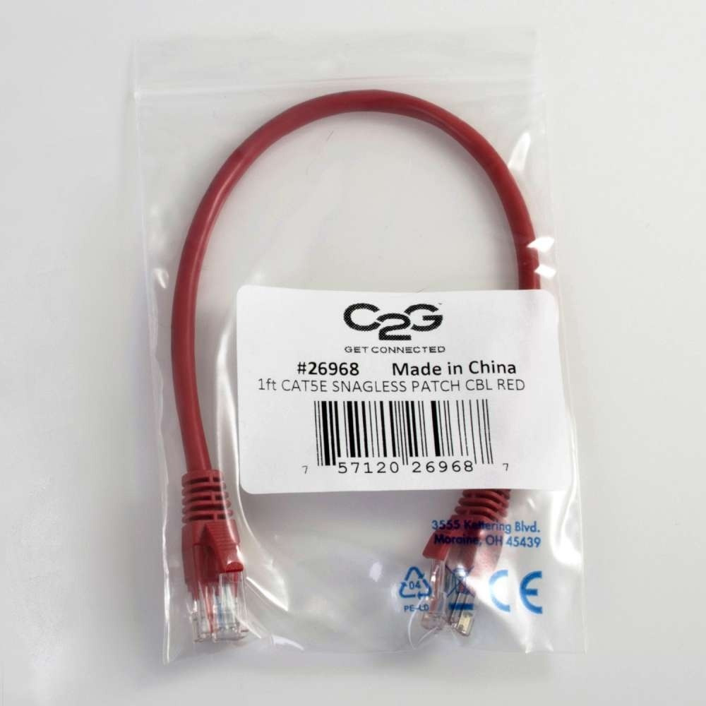 Patch cable - Cat 5e - Utp - Snagless - 3m - Red