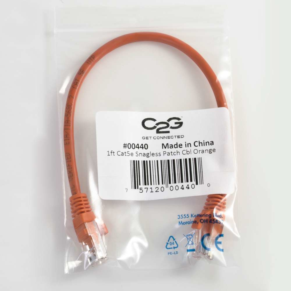 Patch cable - Cat 5e - Utp - Snagless - 5m - Orange