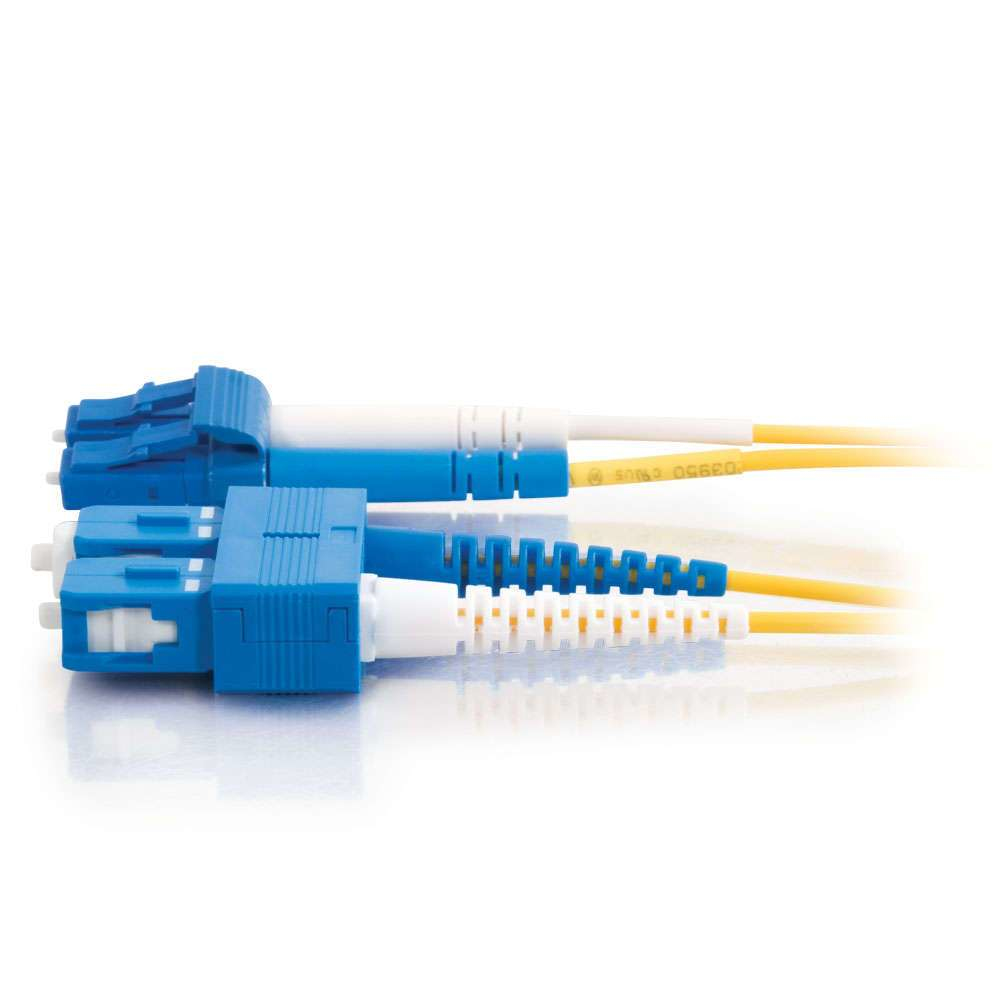 Fibre Optic Cable Lc-sc 9/125 Os1 Duplex Singlemode Pvc (lszh) Yellow 2m
