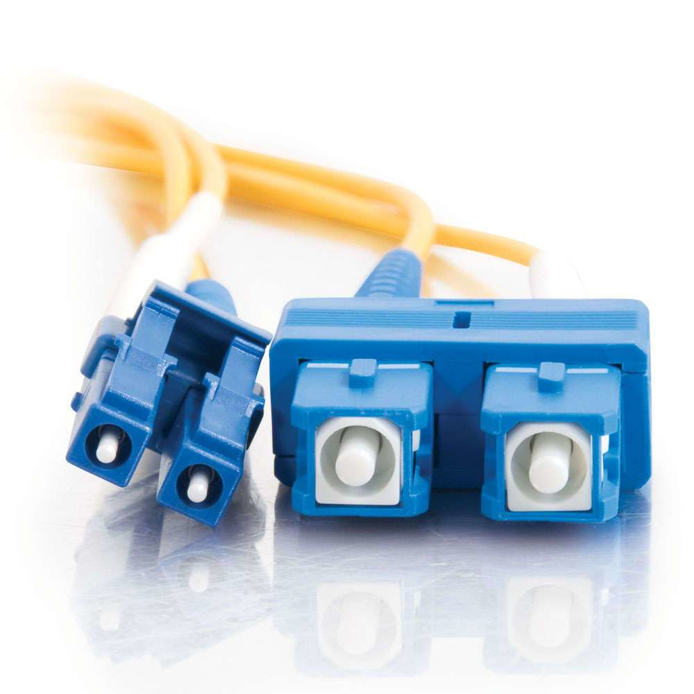 Fibre Optic Cable Lc-sc 9/125 Os1 Duplex Singlemode Pvc (lszh) Yellow 2m