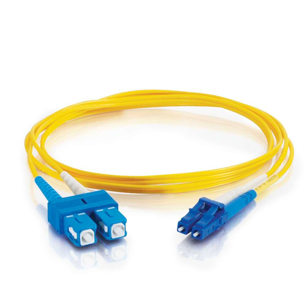 Fibre Optic Cable Lc-sc 9/125 Os1 Duplex Singlemode Pvc (lszh) Yellow 2m