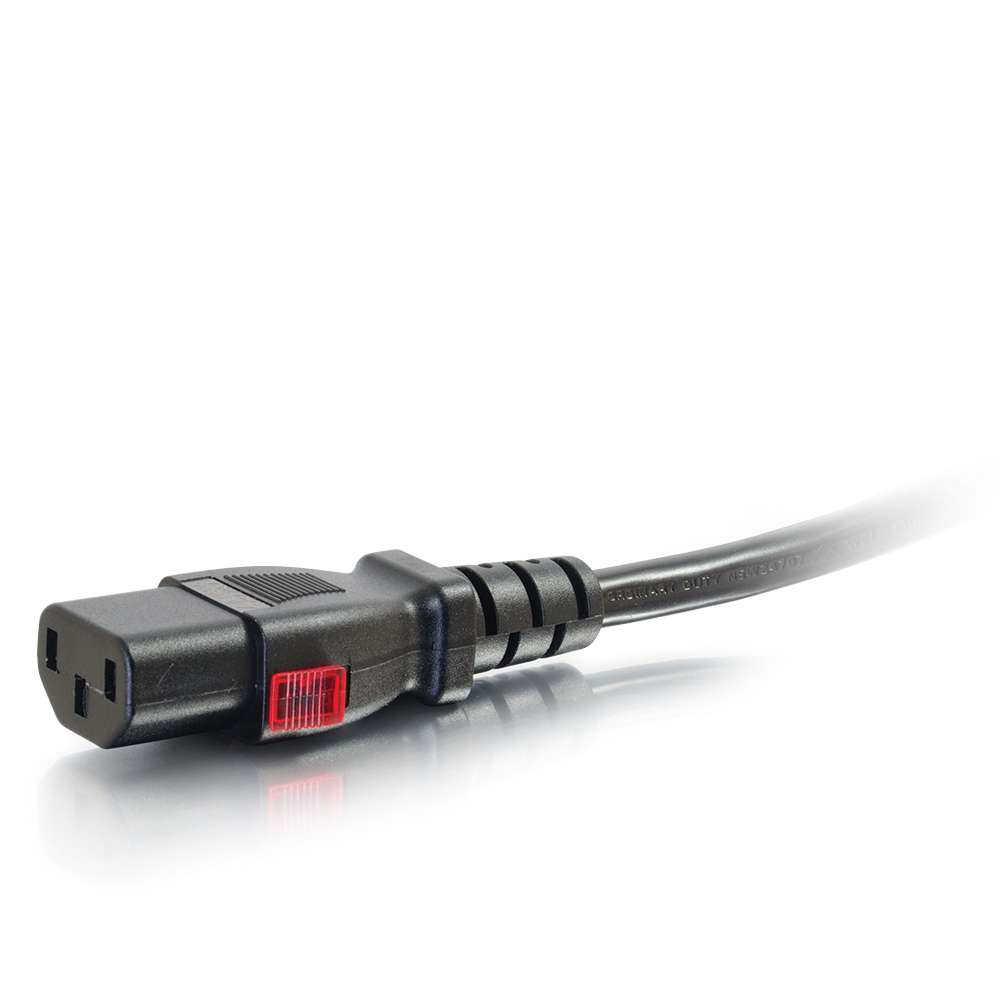 Locking C14 to C13 10A 250V Power Cord Black 2m