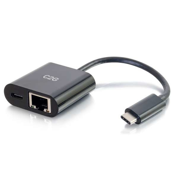 USB-C Ethernet Adapter With Power Black