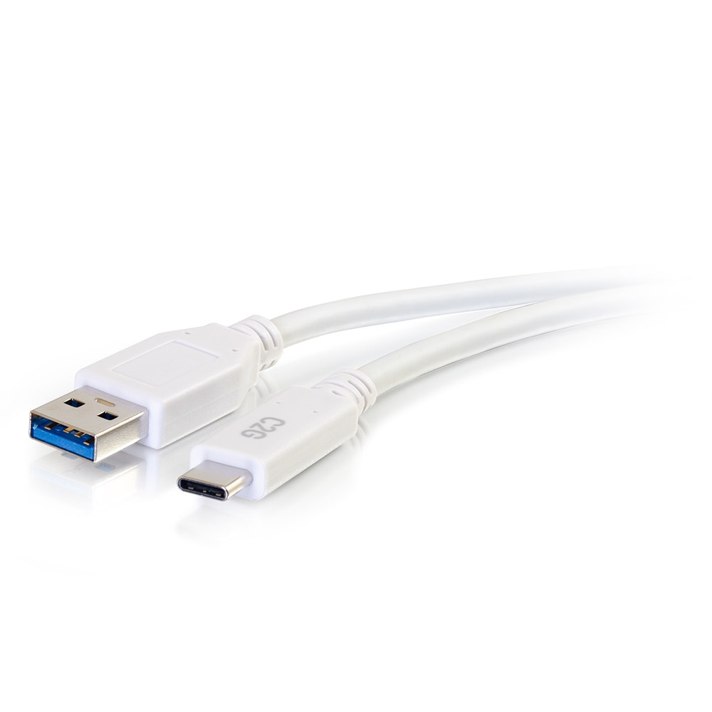 USB-C Male to USB-A Male Cable - USB 3.2 Gen 1 (5Gbps) - White 90cm
