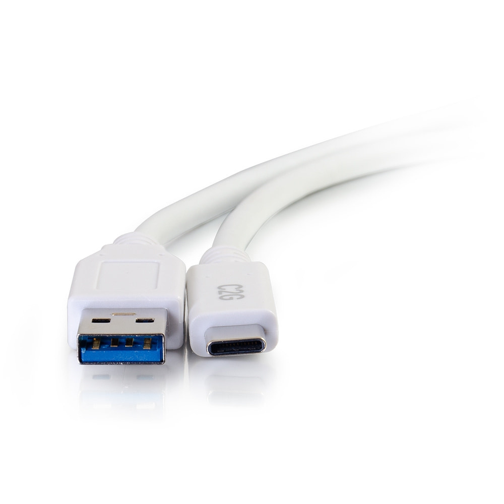 USB-C Male to USB-A Male Cable - USB 3.2 Gen 1 (5Gbps) - White 90cm
