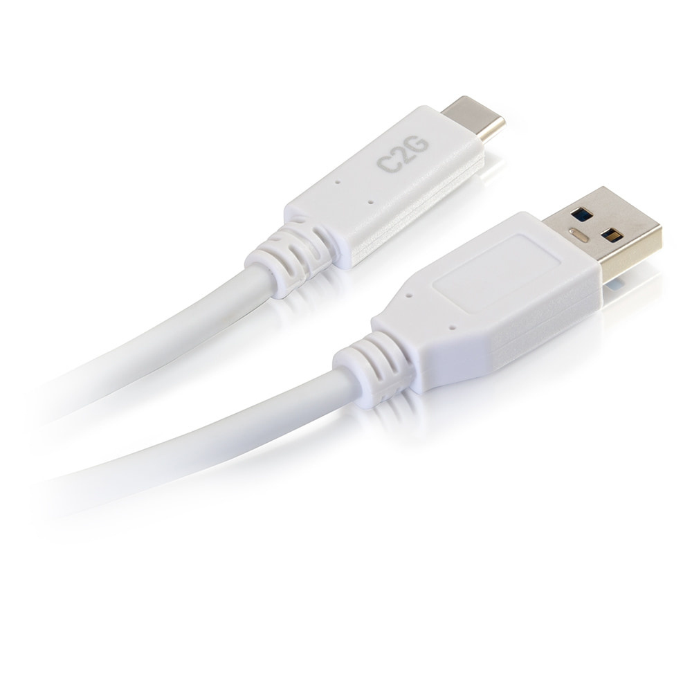 USB-C Male to USB-A Male Cable - USB 3.2 Gen 1 (5Gbps) - White 90cm