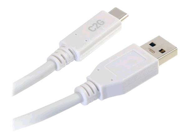 USB-C Male to USB-A Male Cable - USB 3.2 Gen 1 (5Gbps) - White 3m