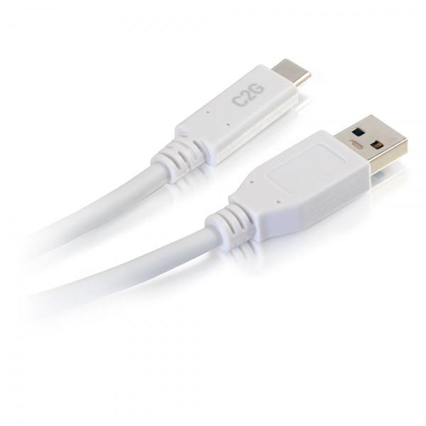 USB-C Male to USB-A Male Cable - USB 3.2 Gen 1 (5Gbps) - White 3m