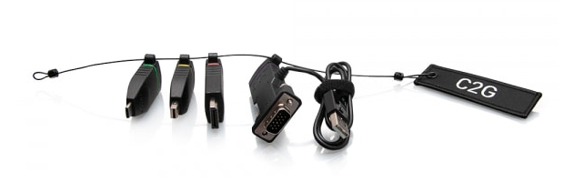 Universal 4K HDMI Adapter Ring with Color Coded Mini DisplayPort, DisplayPort, USB-C, and VGA