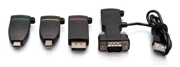 Universal 4K HDMI Adapter Ring with Color Coded Mini DisplayPort, DisplayPort, USB-C, and VGA