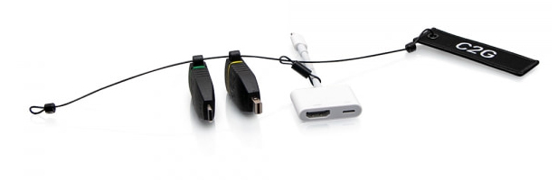 Universal 4K HDMI Adapter Ring with Color Coded Mini DisplayPort, USB-C, and Lightning