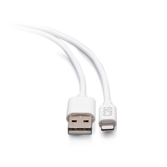 USB-A Male to Lightning Male Sync and Charging Cable - White 3m