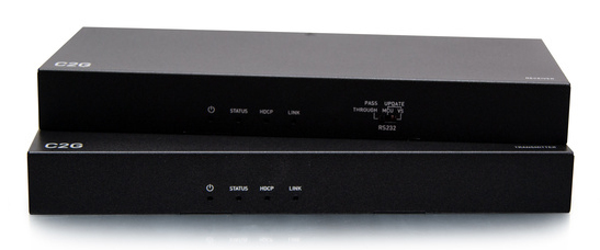 HDMI HDBaseT + 3.5mm, USB-B to A, and RS232 over Cat Extender Box Transmitter to Box Receiver - 4K 60Hz (C2G31013)