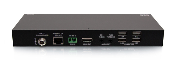 HDMI HDBaseT + 3.5mm, USB-B to A, and RS232 over Cat Extender Box Transmitter to Box Receiver - 4K 60Hz (C2G31013)