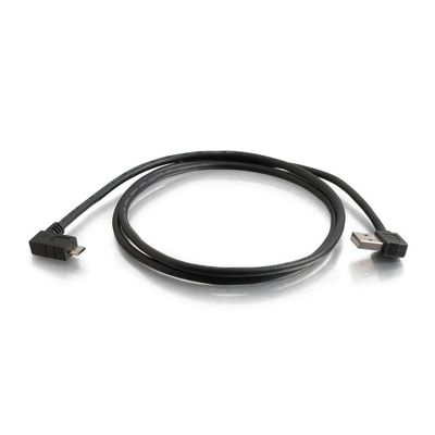 USB 2.0 A Right Angle Male to Micro-USB B Right Angle Male Cable - 1m