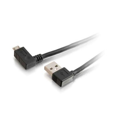 USB 2.0 A Right Angle Male to Micro-USB B Right Angle Male Cable - 1m