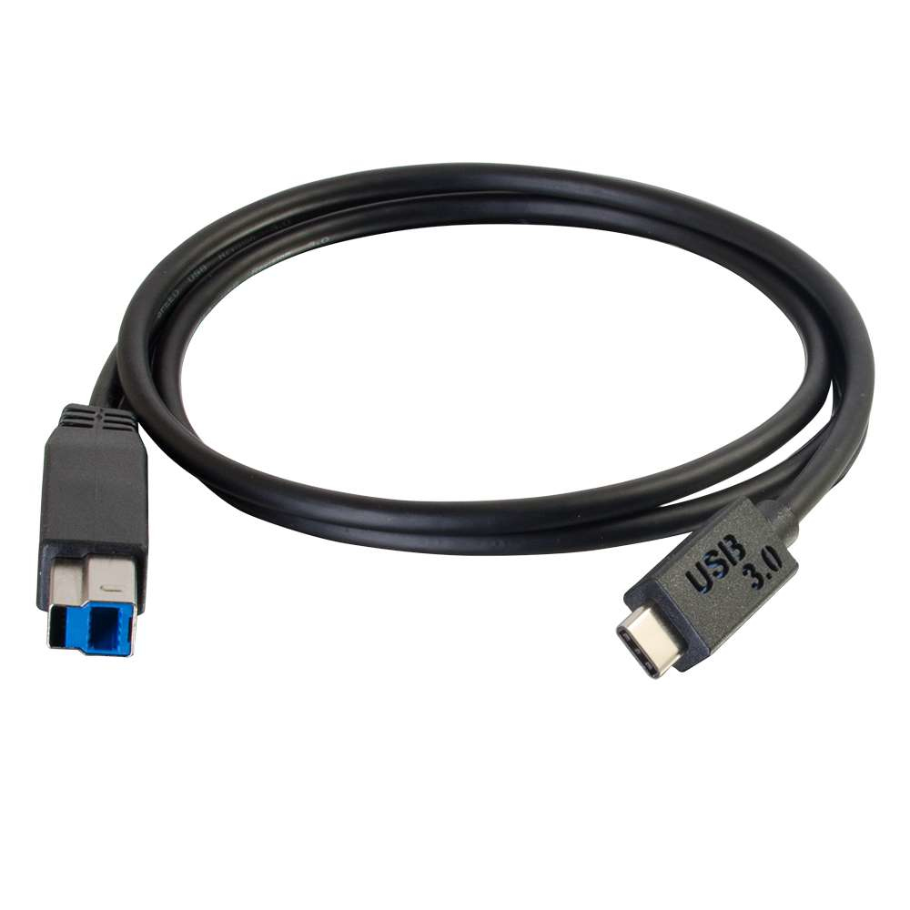 USB 3.0 (USB 3.2 Gen 1 (5Gbps) USB-C to USB-B Cable M/M - Black 3m