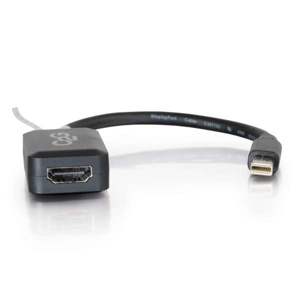 Mini DisplayPort Male to HDMI Female Adapter Converter - Black - 20cm